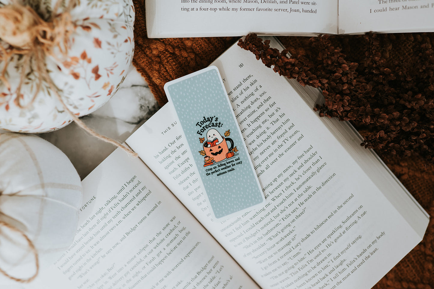 Cozy Reading Ghost Bookmark image 1