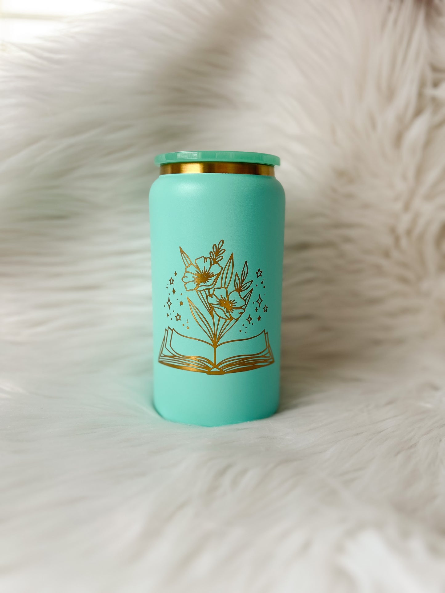 Floral Book 16oz Tumbler image 2
