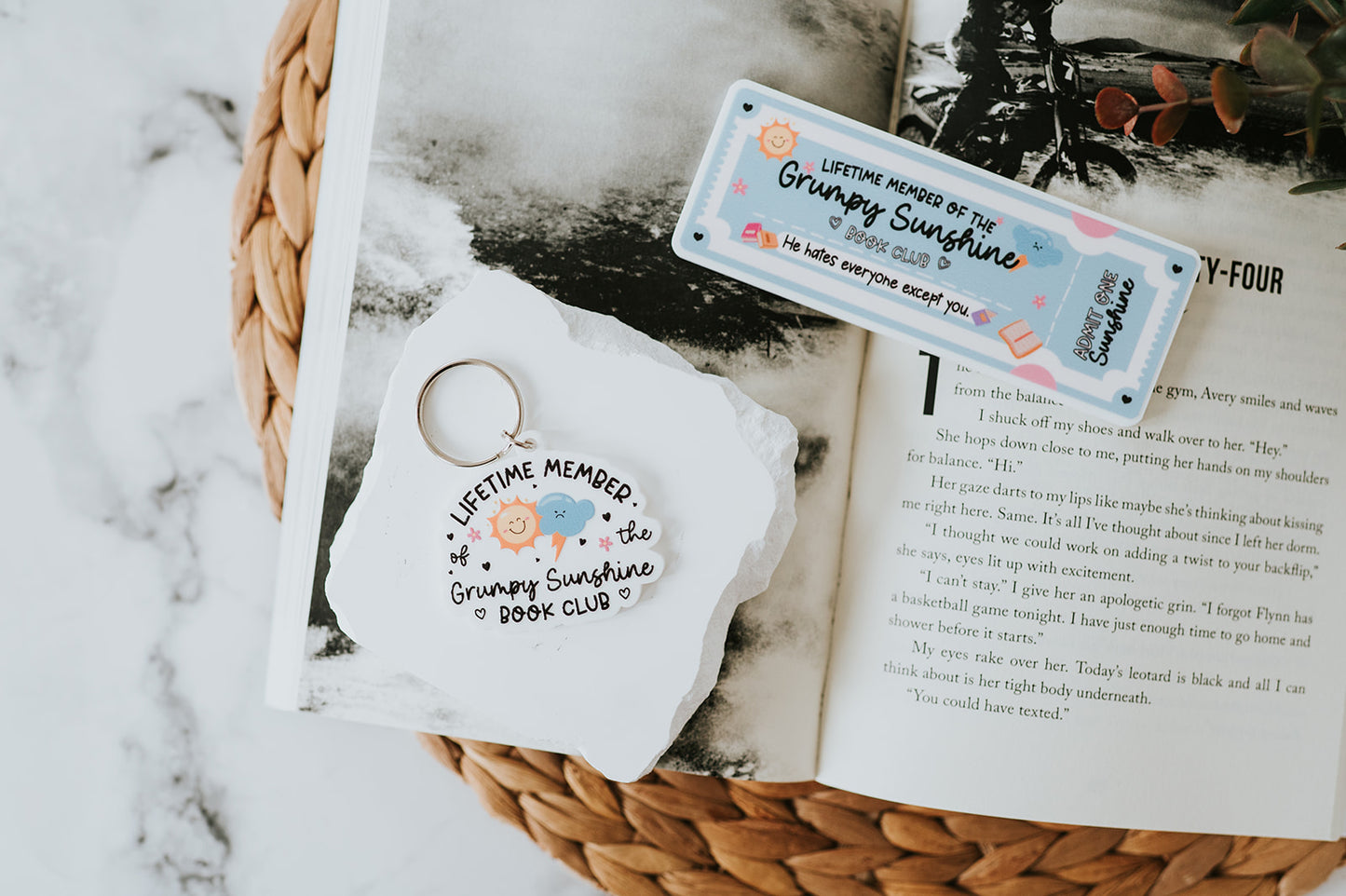Grumpy Sunshine Book Club Keychain image 1