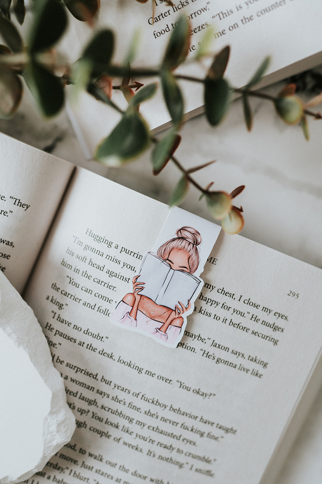 Reading Girl Magnetic Bookmark image 1