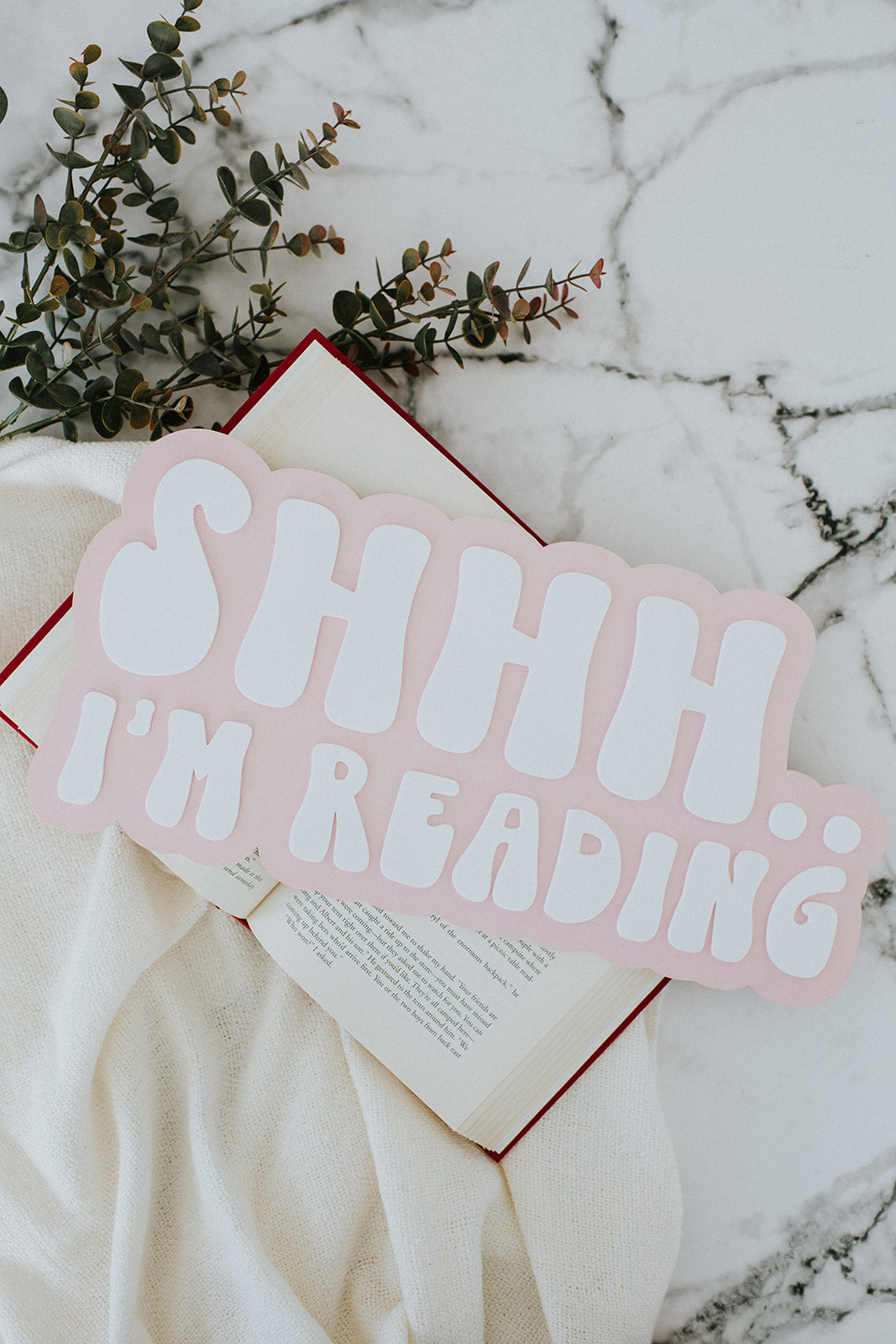 Shhh.. I’m Reading Wall Words Sign image 0