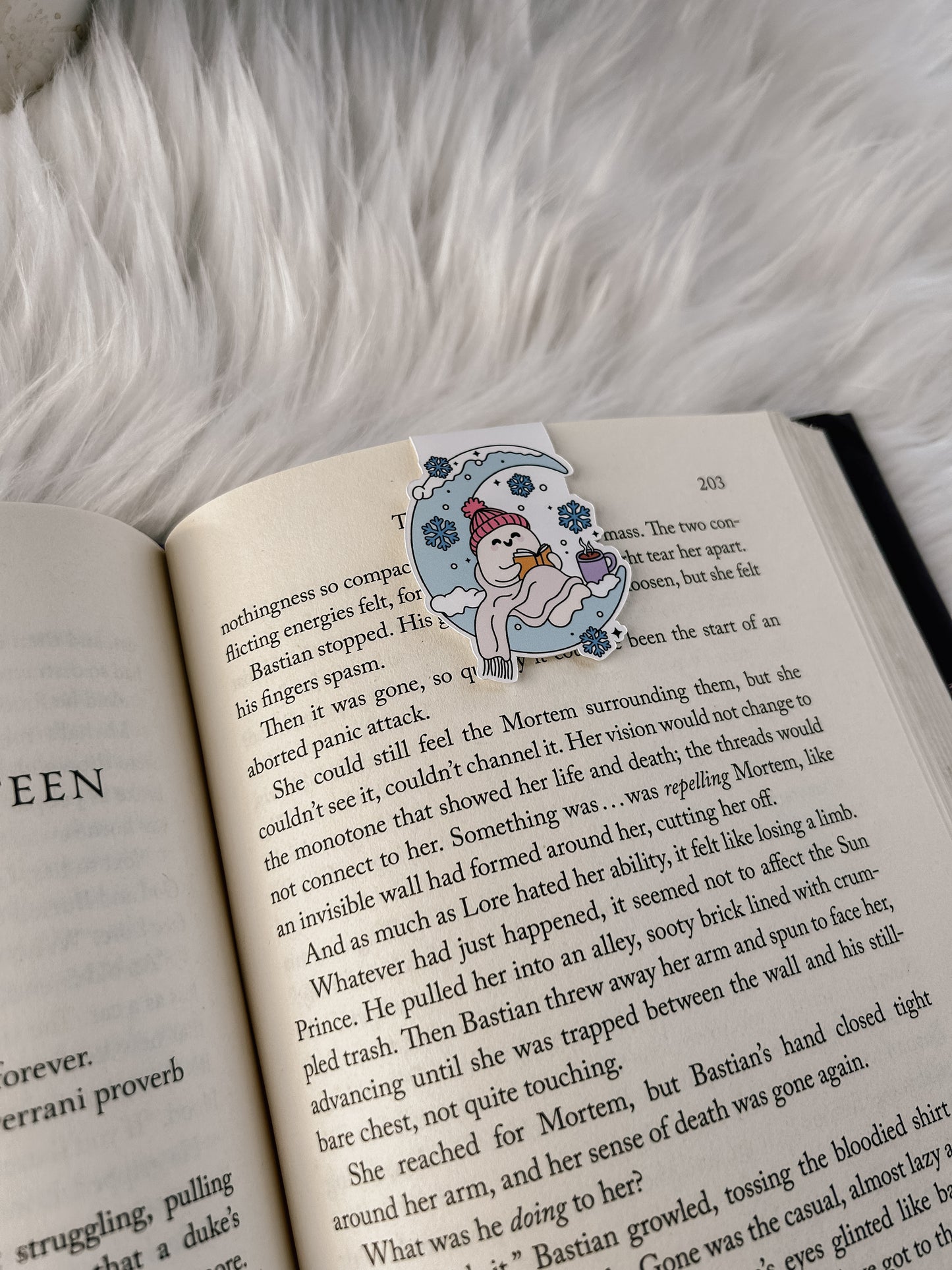 Winter Reading Ghost Magnetic Bookmark image 1