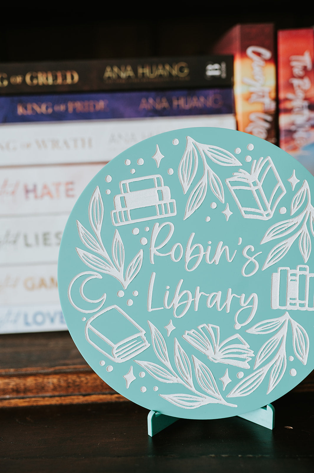 Personalized Library Acrylic Sign w/ Stand image 1
