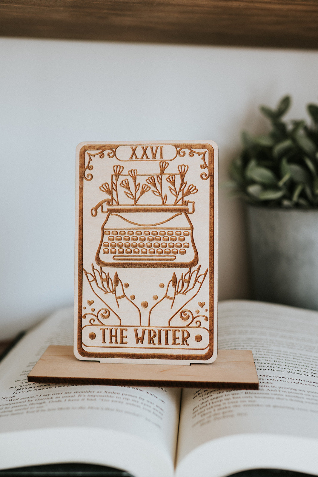 The Writer Tarot Card Shelf Sitter w/ Stand image 0