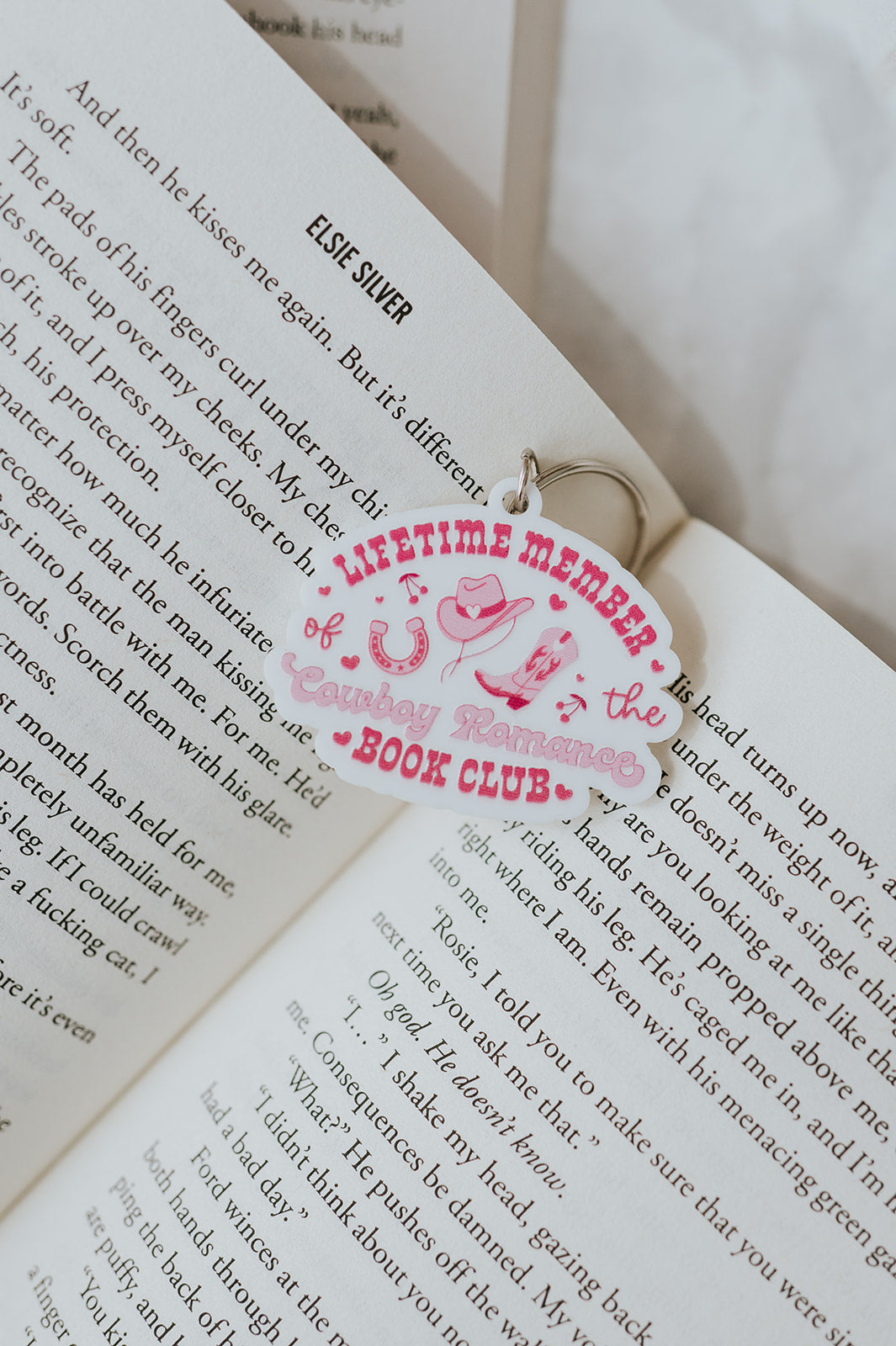 Cowboy Romance Book Club Keychain image 0