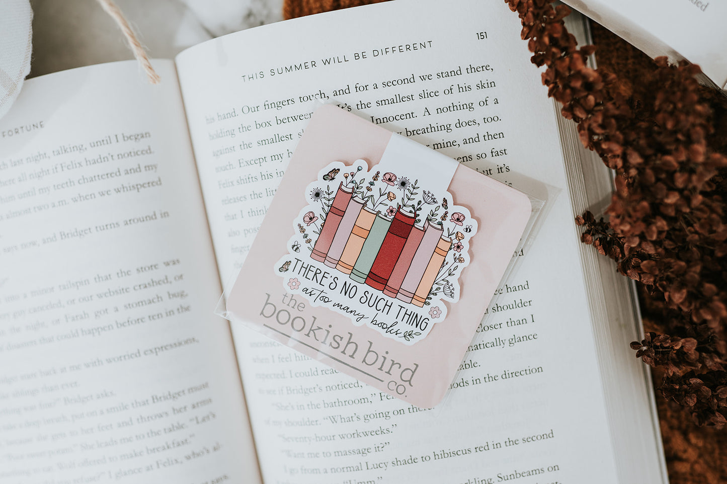 No Such Thing Floral Books Magnetic Bookmark image 2