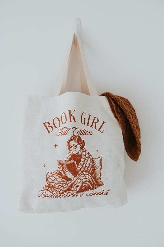 Fall Book Girl Tote Bag image 0
