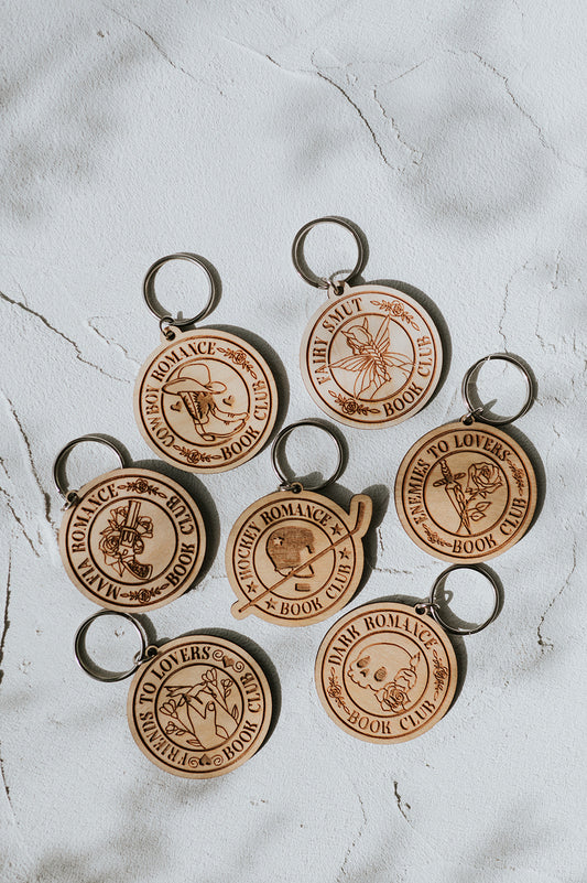 Book Club Wooden Keychain  image 0