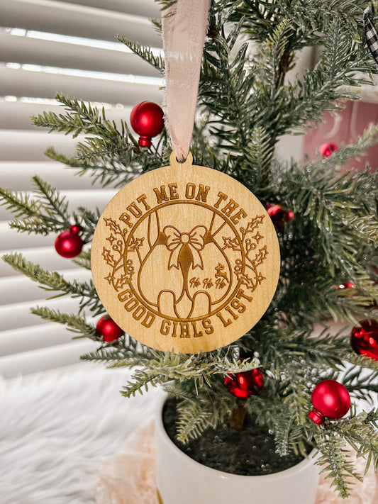 Good Girls List Wooden Ornament image 0
