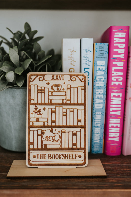 The Bookshelf Tarot Card Shelf Sitter w/ Stand image 0