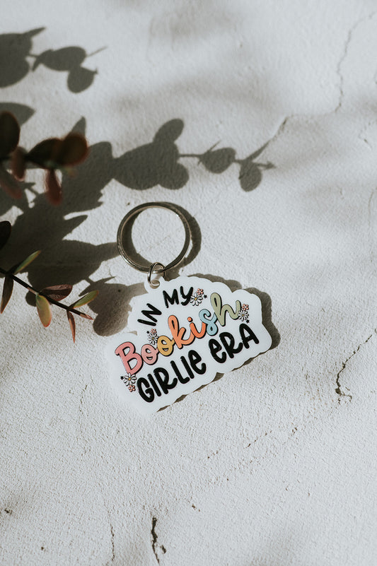 Bookish Girlie Era Acrylic Keychain image 0