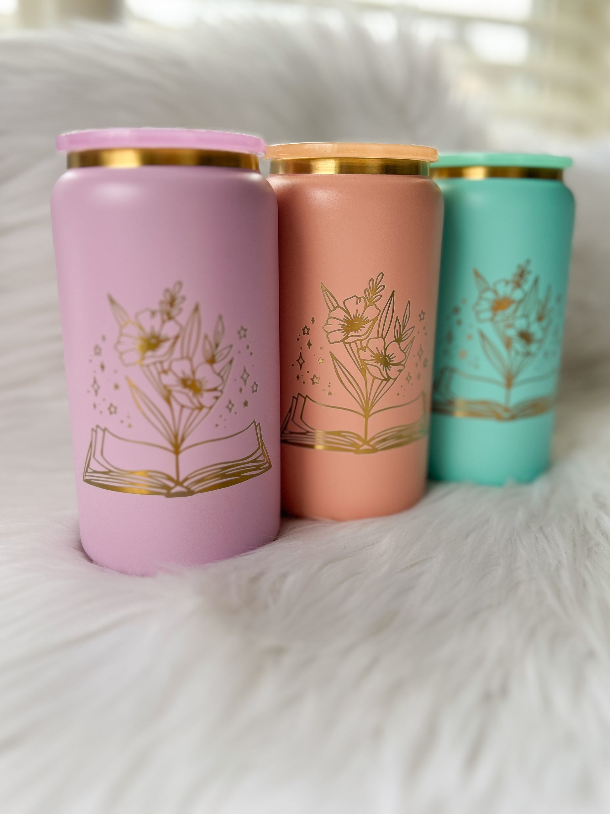 Floral Book 16oz Tumbler image 0