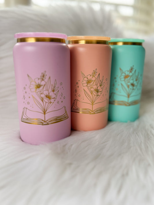 Floral Book 16oz Tumbler image 0