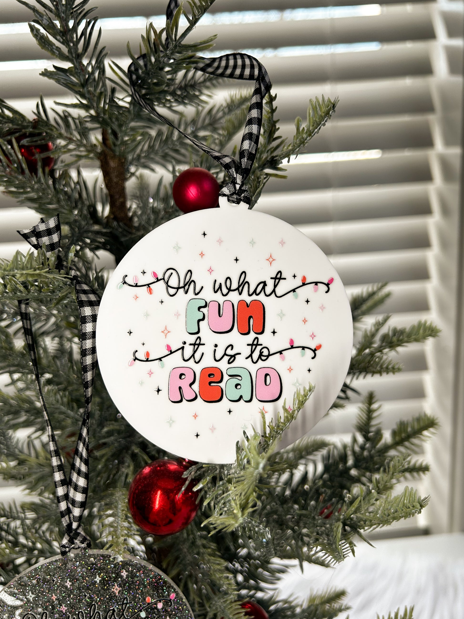 Oh What Fun It Is To Read Acrylic Ornament image 0
