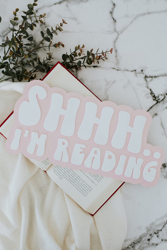 Shhh.. I’m Reading Wall Words Sign image 0