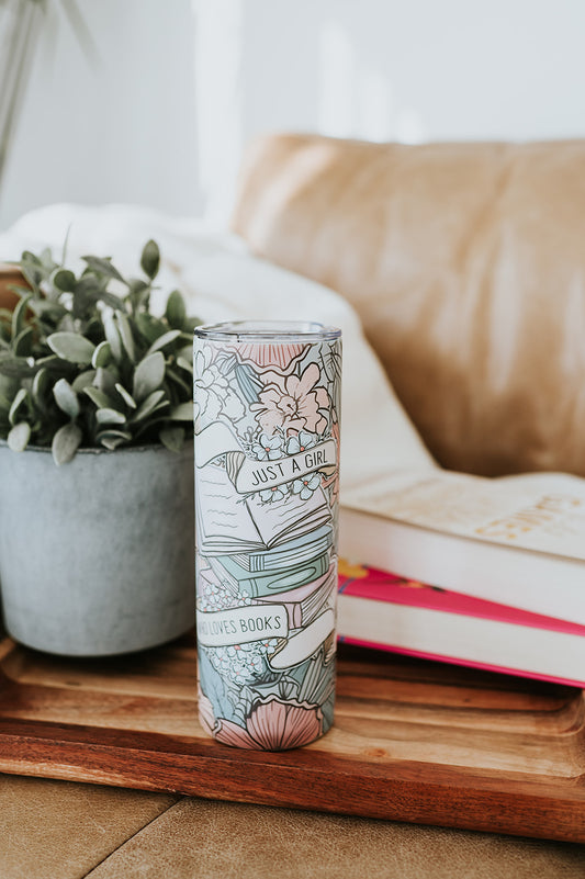 Just A Girl Who Loves Books 20oz Tumbler image 0