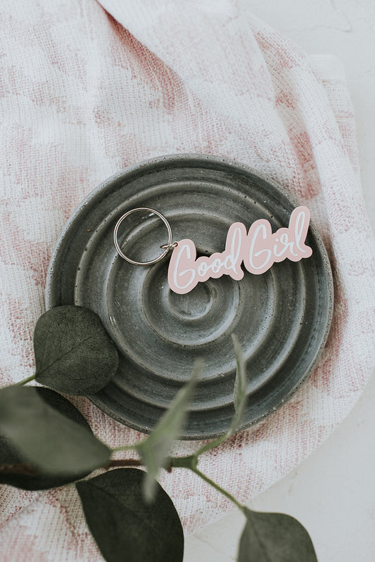 Good Girl Script Acrylic Keychain image 0