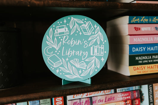 Personalized Library Acrylic Sign w/ Stand image 0