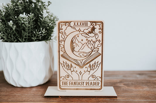 The Fantasy Reader Tarot Wooden Shelf Sitter