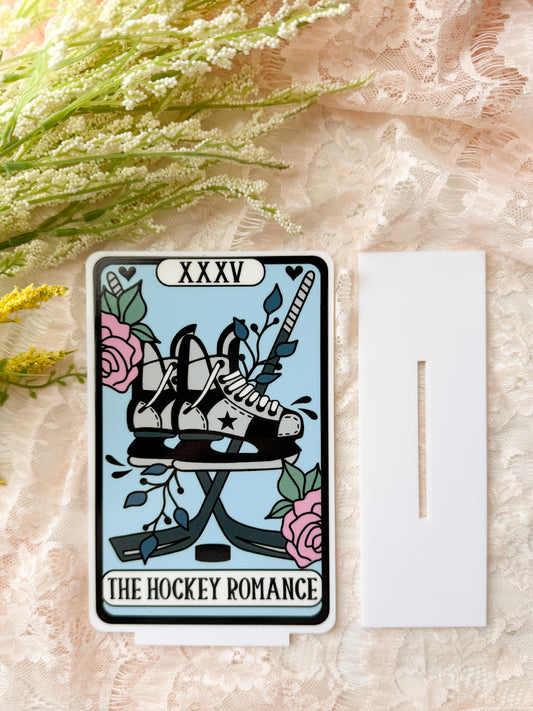 Hockey Romance Tarot Card Acrylic Shelf Sitter w/ Stand