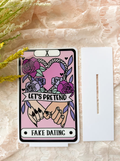 Fake Dating Tarot Card Acrylic Shelf Sitter w/ Stand
