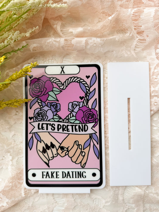 Fake Dating Tarot Card Acrylic Shelf Sitter w/ Stand
