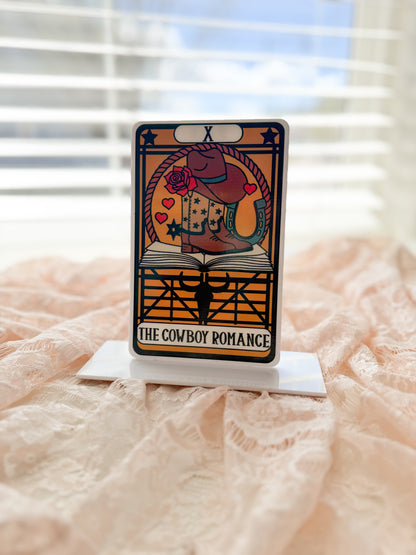 The Cowboy Romance Card Acrylic Shelf Sitter w/ Stand