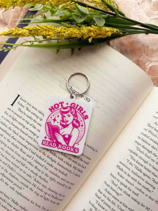 Hot Girls Read Books Acrylic Keychain