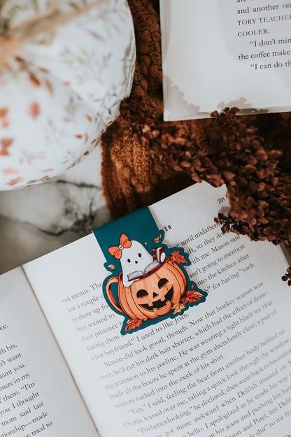 Fall Reading Ghost Magnetic Bookmark image 0