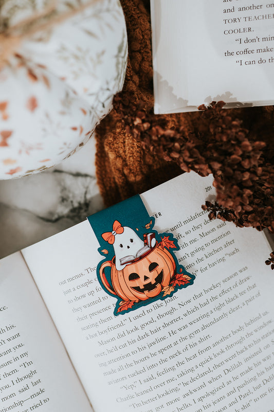 Fall Reading Ghost Magnetic Bookmark image 0