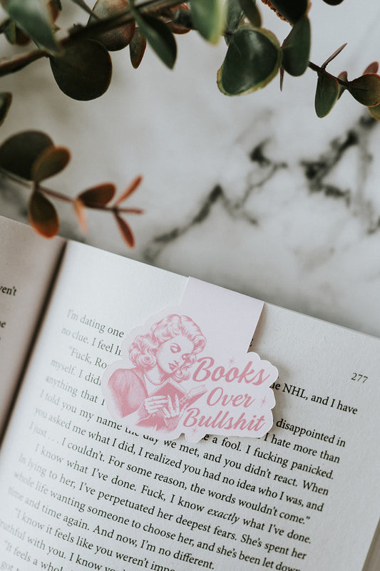 Books Over Bullshit Magnetic Bookmark image 0